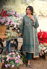 AJUUB-04 | 3Pc Unstitched Lawn Suit Vol 1 Prints By Asim Jofa