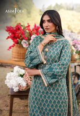 AJUUB-04 | 3Pc Unstitched Lawn Suit Vol 1 Prints By Asim Jofa