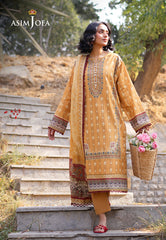 AJUUB-07 | 3Pc Unstitched Lawn Suit Vol 1 Prints By Asim Jofa