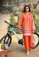 AJUUB-08 | 3Pc Unstitched Lawn Suit Vol 1 Prints By Asim Jofa