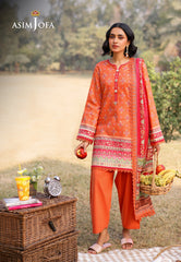 AJUUB-08 | 3Pc Unstitched Lawn Suit Vol 1 Prints By Asim Jofa