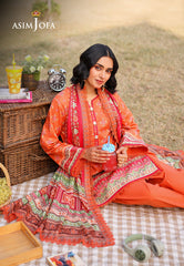 AJUUB-08 | 3Pc Unstitched Lawn Suit Vol 1 Prints By Asim Jofa