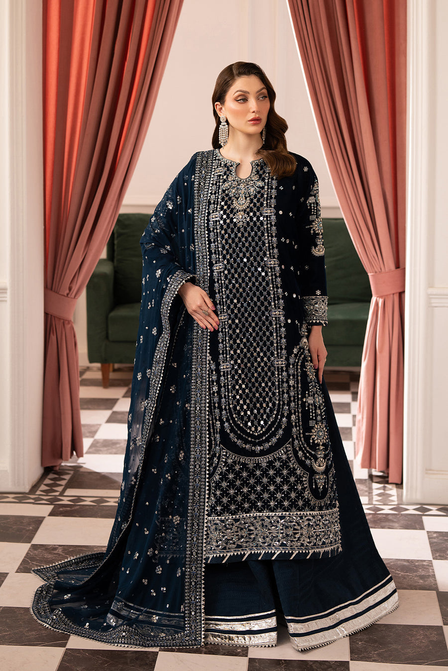 3-PC Unstitched Embroidered Velvet Noirah By Raeesa Premium | NV-002