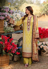 AJUUB-02 | 3Pc Unstitched Lawn Suit Vol 1 Prints By Asim Jofa