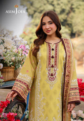 AJUUB-02 | 3Pc Unstitched Lawn Suit Vol 1 Prints By Asim Jofa