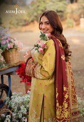 AJUUB-02 | 3Pc Unstitched Lawn Suit Vol 1 Prints By Asim Jofa