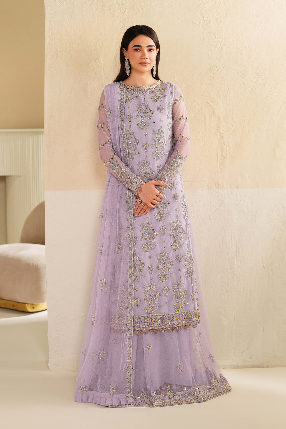 3-PC Unstiched Embroidered Chiffon By Zarif | Sirha