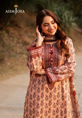 AJUUB-18 | 3Pc Unstitched Lawn Suit Vol 2 Prints By Asim Jofa