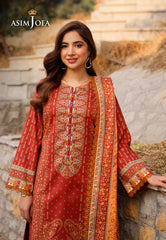 AJUUB-20 | 3Pc Unstitched Lawn Suit Vol 2 Prints By Asim Jofa