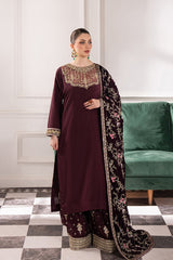 3-PC Unstitched Embroidered Velvet Noirah By Raeesa Premium | NV-005