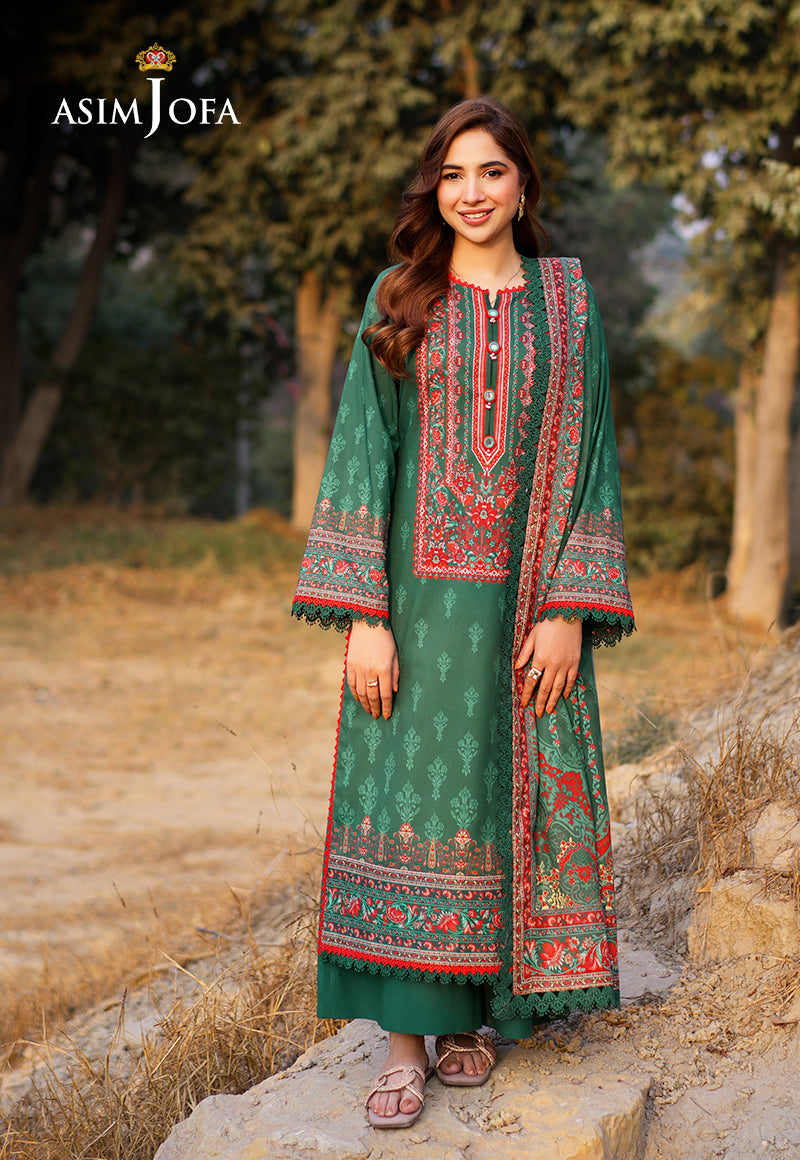 AJUUB-11 | 3Pc Unstitched Lawn Suit Vol 2 Prints By Asim Jofa