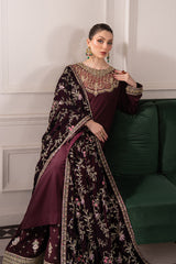 3-PC Unstitched Embroidered Velvet Noirah By Raeesa Premium | NV-005