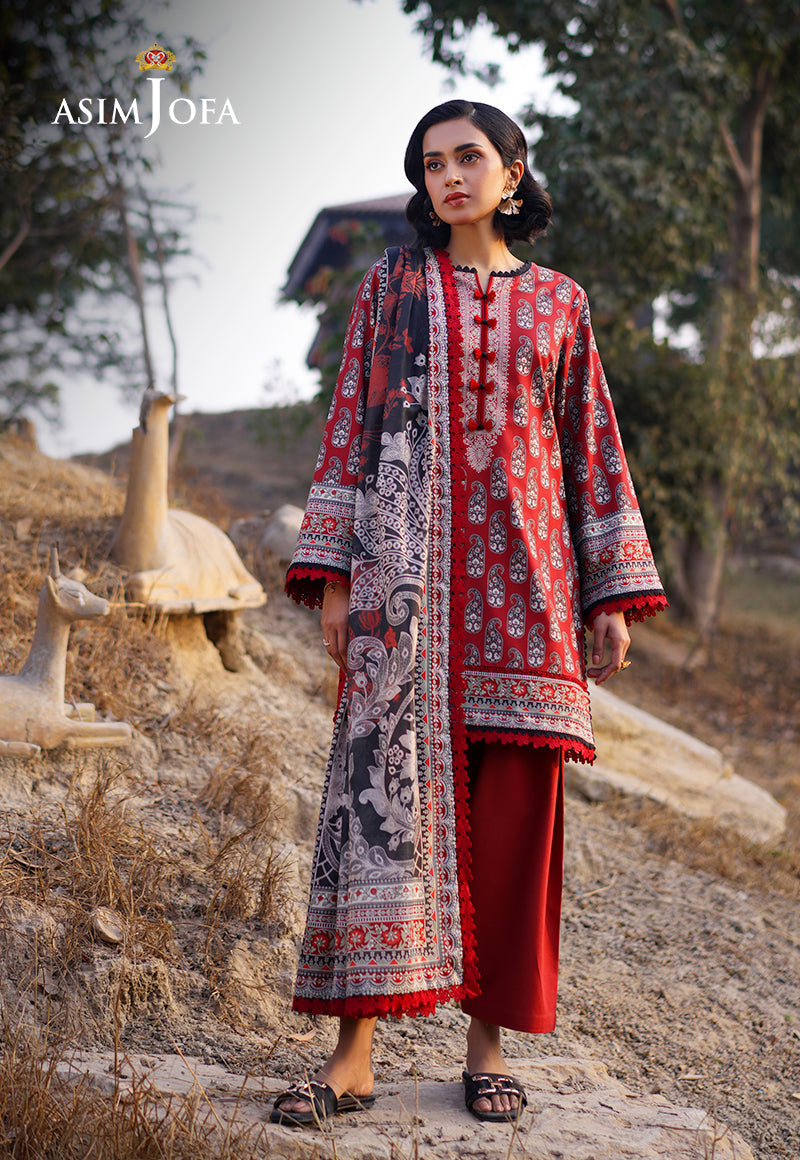 AJUUB-01 | 3Pc Unstitched Lawn Suit Vol 1 Prints By Asim Jofa