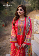 AJUUB-16 | 3Pc Unstitched Lawn Suit Vol 2 Prints By Asim Jofa