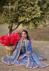 AJUUB-03 | 3Pc Unstitched Lawn Suit Vol 1 Prints By Asim Jofa