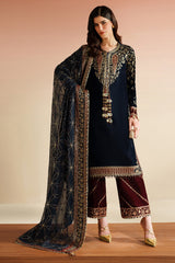 3-PC Unsttiched Embroidered Valvet Formal Velvet Vogue By Jazmin | VVF D-9
