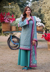 AJUUB-17 | 3Pc Unstitched Lawn Suit Vol 2 Prints By Asim Jofa