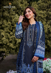 AJUUB-05 | 3Pc Unstitched Lawn Suit Vol 1 Prints By Asim Jofa