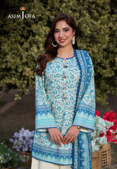 AJUUB-13 | 3Pc Unstitched Lawn Suit Vol 2 Prints By Asim Jofa