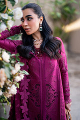 FK-11 VIOLET | 3Pc Unstitched Suit Luxury Lawn Sahil By Qalamkar