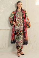 3-PC Unstitched Digital Printed Lawn By Jazmin |   USE-9199