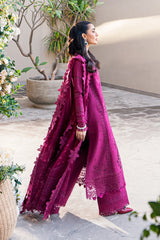FK-11 VIOLET | 3Pc Unstitched Suit Luxury Lawn Sahil By Qalamkar