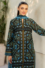 3-PC Unstitched Digital Printed Lawn By Jazmin | USE-9201