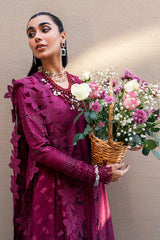 FK-11 VIOLET | 3Pc Unstitched Suit Luxury Lawn Sahil By Qalamkar