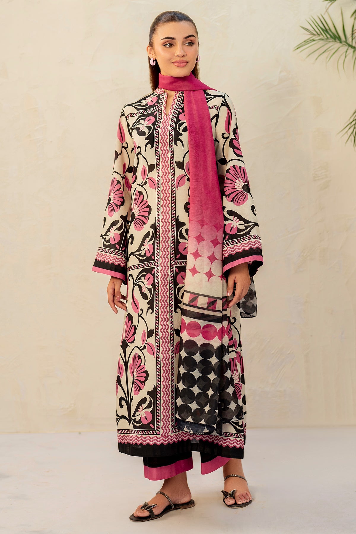 3-PC Unstitched Digital Printed Lawn By Jazmin | USE-9196