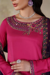 3-PC Unstiched Embroidered Chiffon By Zarif | Haneera