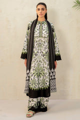 3-PC Unstitched Digital Printed Lawn By Jazmin | USE-9197