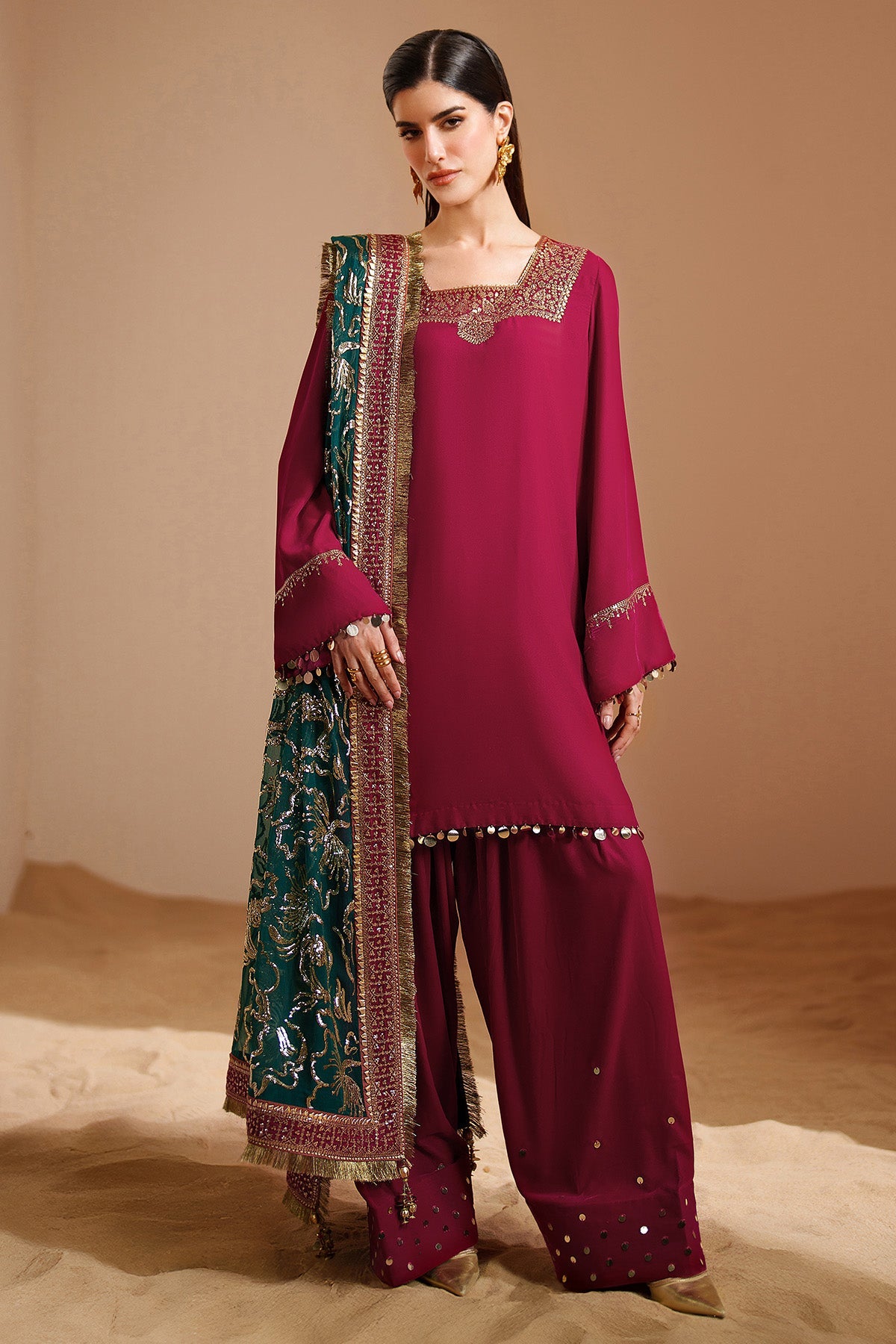 3-PC Unsttiched Embroidered Valvet Formal Velvet Vogue By Jazmin | VVF D-9