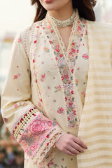 FK-14 SCARLETT | 3Pc Unstitched Suit Luxury Lawn Sahil By Qalamkar