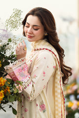 FK-14 SCARLETT | 3Pc Unstitched Suit Luxury Lawn Sahil By Qalamkar