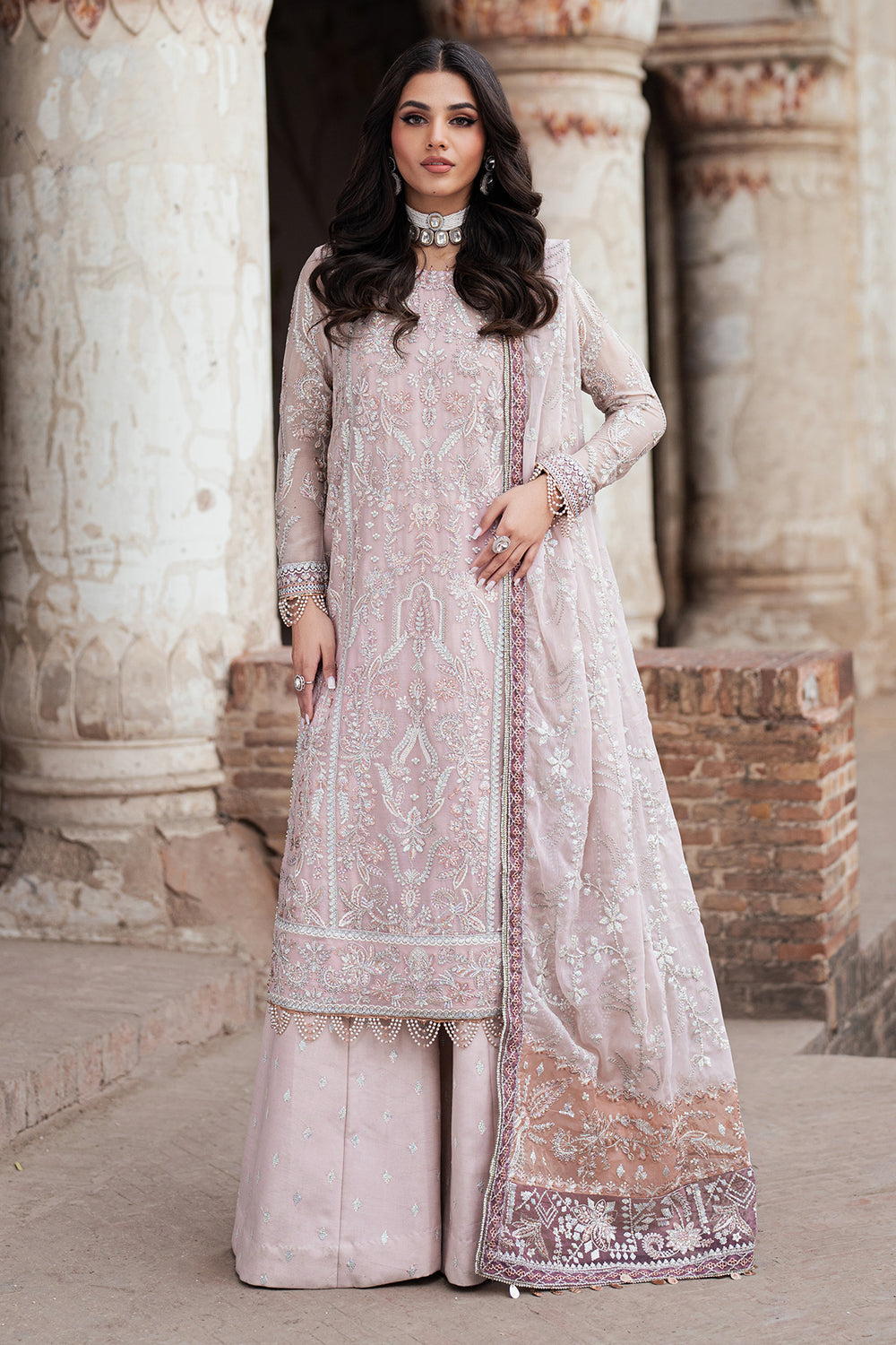 3-PC Unstiched Embroidered Chiffon By Zarif | Manara
