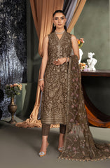 3-PC Unstiched Embroidered Chiffon By Zarif | Zhalay