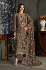 3-PC Unstiched Embroidered Chiffon By Zarif | Zhalay