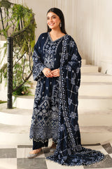 Hv-08 Soil | 3Pc Unstitched Suit Winter Luxury Velvet Sheen By Raeesa