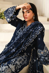 Hv-08 Soil | 3Pc Unstitched Suit Winter Luxury Velvet Sheen By Raeesa