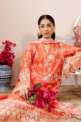 02-Azlin | 3PC Unstitched Lawn Suit Malina By Afrozeh