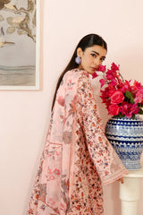 03-Calen | 3PC Unstitched Lawn Suit Malina By Afrozeh