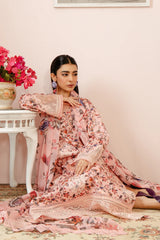 03-Calen | 3PC Unstitched Lawn Suit Malina By Afrozeh