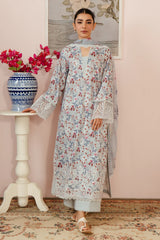 09-Evora | 3PC Unstitched Lawn Suit Malina By Afrozeh