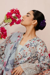 09-Evora | 3PC Unstitched Lawn Suit Malina By Afrozeh