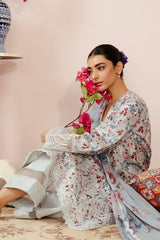 09-Evora | 3PC Unstitched Lawn Suit Malina By Afrozeh