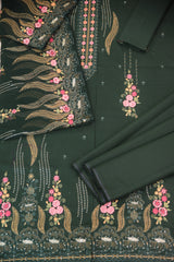 3-PC Embroidered Chikan Shirt With Embroidered Shafoon Dupatta