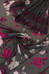 3-PC Unstitched Printed Over All Lawn With Chiffon Dupatta | P-06