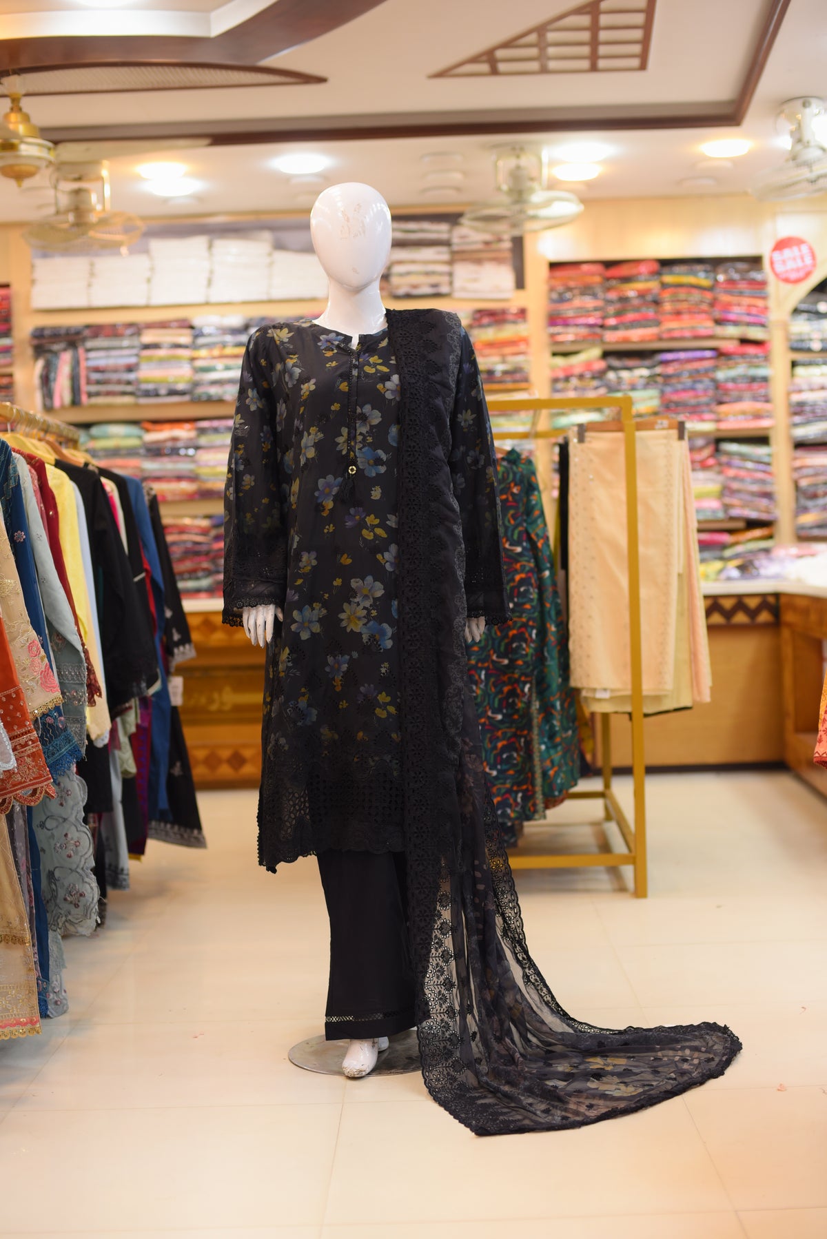 3-PC Stitched Sada Bahar Embroidered Printed Suit | S-01