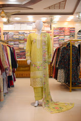 3-PC Stitched Embroidered Lawn Ready To wear | S-01