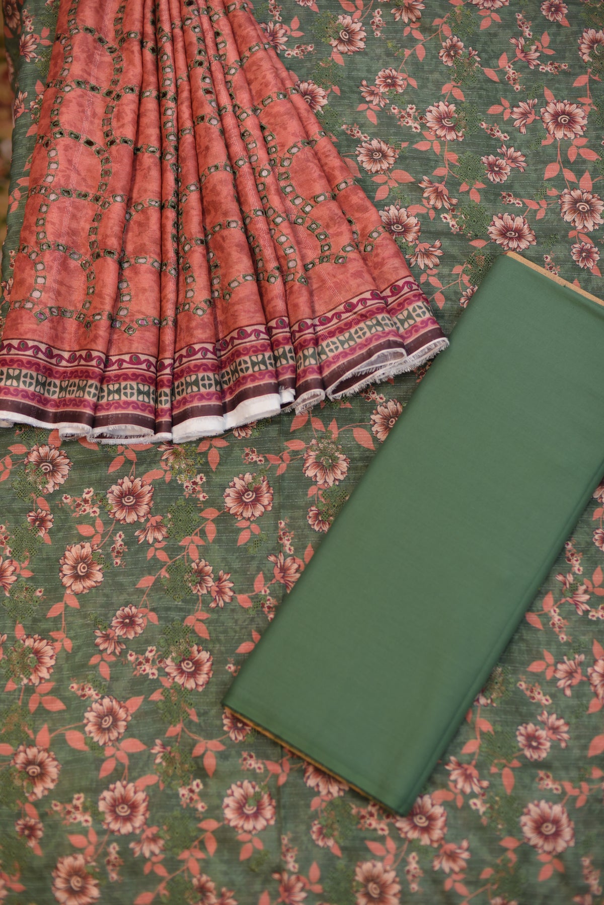 3-PC Unstitched Embroidered Lawn With Embroidered Dupatta | EL-2